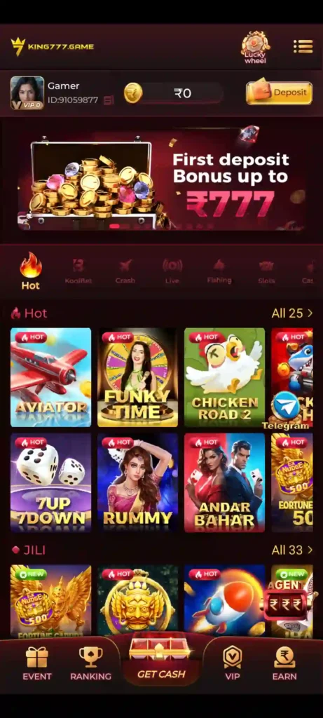 KING777 Game App with Aviator and popular mobile games