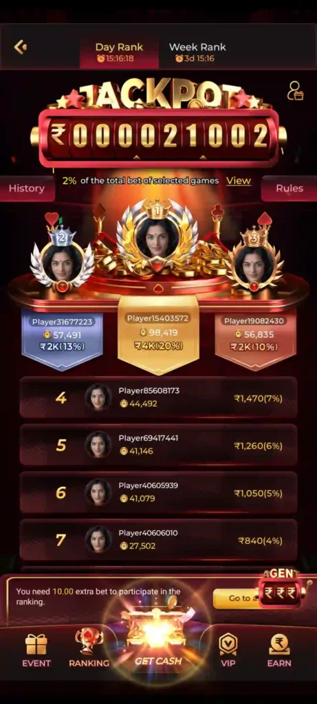 KING777 Game ranking rewards and jackpot leaderboard